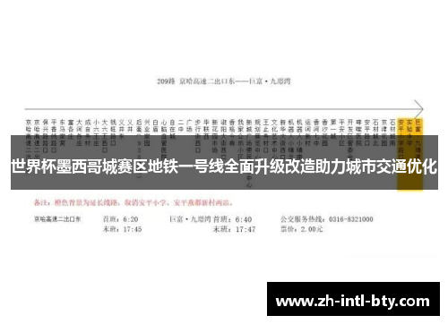 世界杯墨西哥城赛区地铁一号线全面升级改造助力城市交通优化